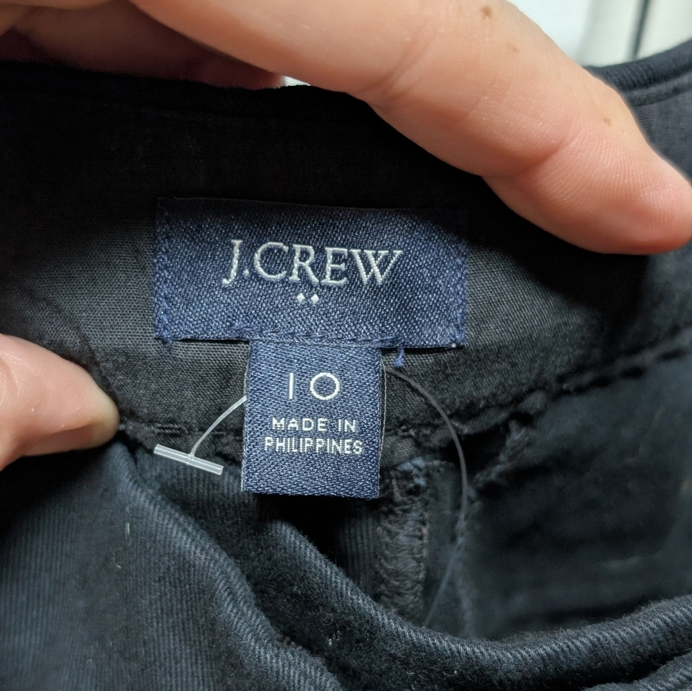 J. CREW New Never Worn Black Scalloped Linen Blend Shorts Sz 10 - Picture 6 of 11